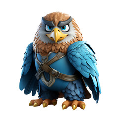 3d Eagle Hero Mascot Character