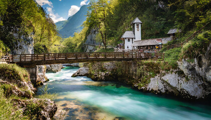 Fototapeta na wymiar vintgar gorge slovenia