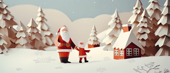 paper craft Santa Claus figure