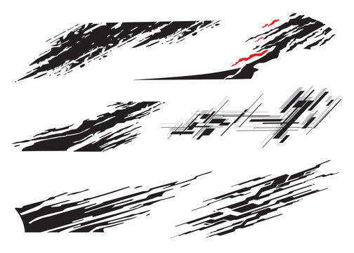 Wrap Design For Car vectors. car stickers stripes. mud splash abstract template_20231027