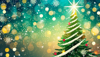 abstract christmas holiday background with christmas tree