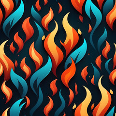 Seamless pattern with fire flames