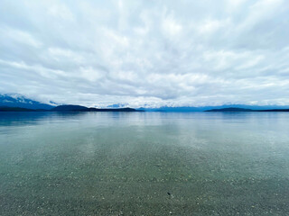 View of Lake Manapouri inside Fiordland National Park in New Zealand