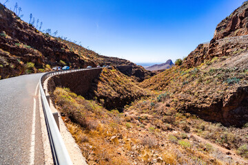Gran Canaria Barranco de las Vacas gorge. Sight that is particularly popular with influencers!