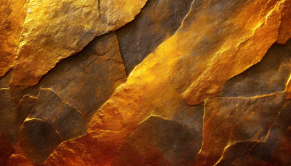 halloween orange black rock texture with gold veins and golden boulders medieval dungeon stone wall...
