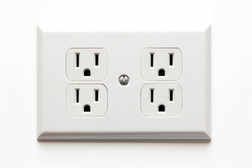 A close-up of a white plastic outlet on a wall, demonstrating control over energy and technology in a house.