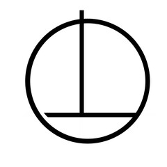 Logo letter l in a black circle, with a white background