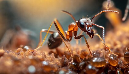 Macro Photo of an Ant on a tree 