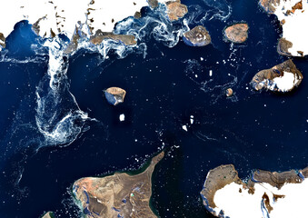 Antarctica in a satellite image open source sentinel data