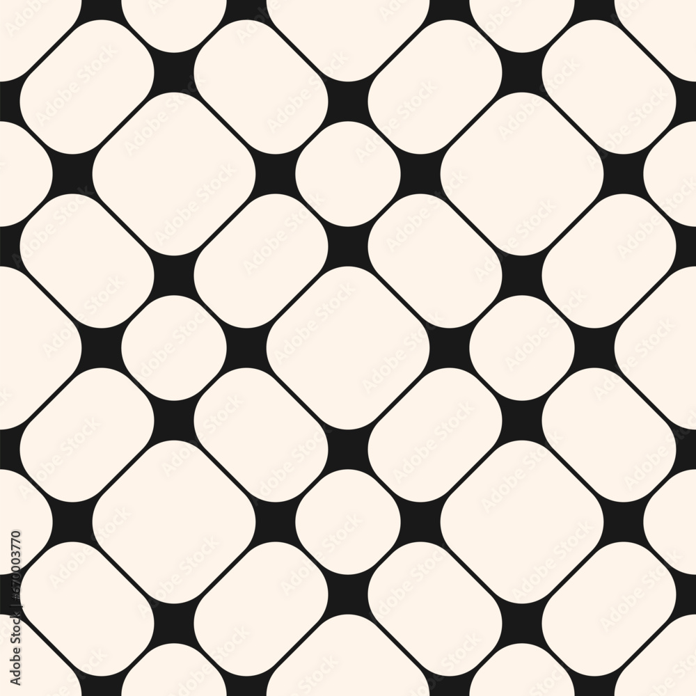 Wall mural simple elegant seamless pattern: geometric lattice grid in black and white color. vector background 