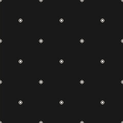 Abstract seamless vector pattern with white small minimal diamond shapes on black. Simple geometric background design for textiles, wrapping. Repeat texture ornament for modern projects, decoration