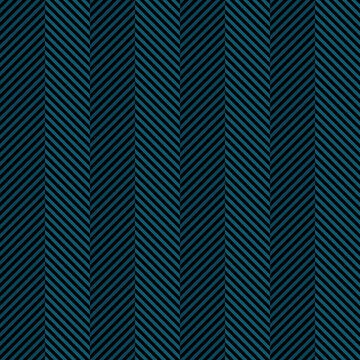 Abstract seamless vector pattern with zigzag teal and black lines forming a geometric herringbone design. Simple repeating texture for background, ornament or textile. Optical illusion effect