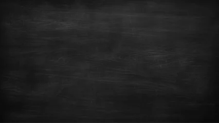 Deurstickers Abstract chalk rubbed out on blackboard or chalkboard texture clean school board for background. old black wall background texture Blackboard texture horizontal black board and chalkboard background.  © Towhidul