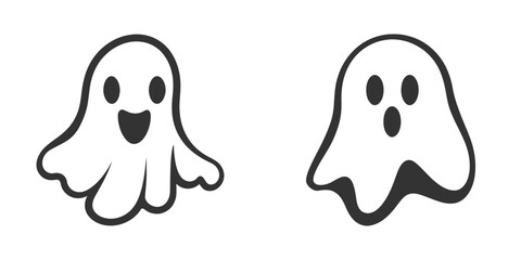 Cute ghost icon. Vector illustration