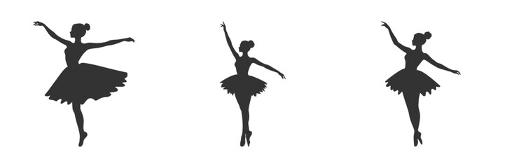 Silhouette of a dancing ballerina. Vector illustration