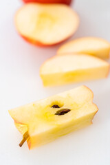 Sliced red apples