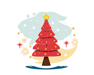 christmas tree with snowflakes