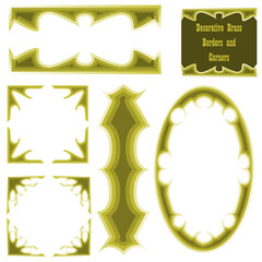 Brass borders, frames, and photo corners, vintage.