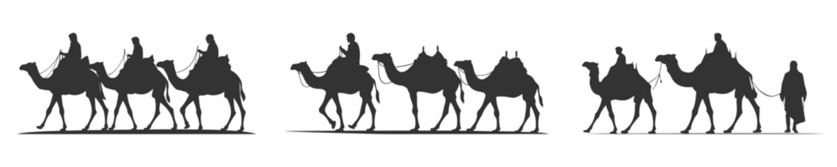 Camel silhouette isolated on a white background. Vector illustration