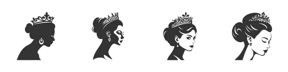Silhouette of girl head beauty queen. Vector illustration © Татьяна Петрова