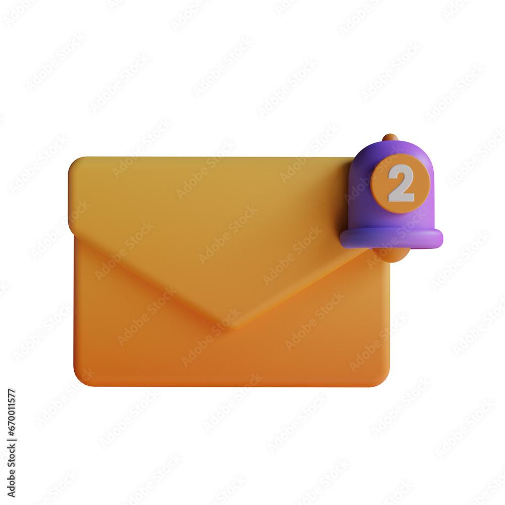 Aufkleber Mail Notification, a Feature Providing Instant Alerts When New Emails Arrive.
3d illustration, 3d element, 3d rendering. 3d visualization isolated on a transparent background
