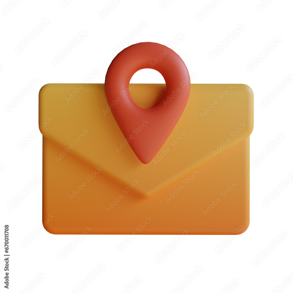 Aufkleber Location Mail, an Email Application with Innovative Location Sharing Capabilities.
3d illustration, 3d element, 3d rendering. 3d visualization isolated on a transparent background
