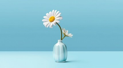 daisy in vase isolated with clean background