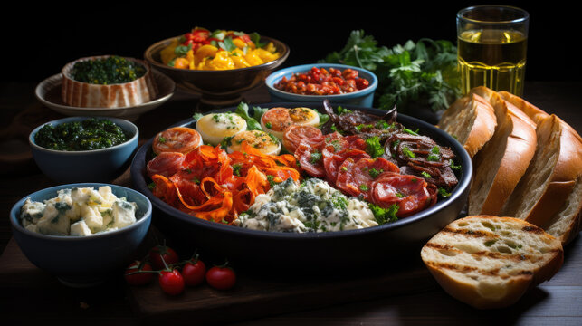 Fototapeta Generative ai illustration of Tapas from spain