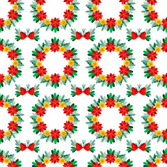 Christmas seamless pattern mistletoe on white background .