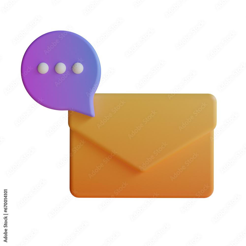 Aufkleber Purple Mail Chat, an Email Chat Application Offering Digital Communication with a Charming Style.
3d illustration, 3d element, 3d rendering. 3d visualization isolated on a transparent background
