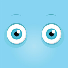 Cartoon monster eye. Cartoon illustration of eyes of a puzzled monster. Vector 10 EPS. - obrazy, fototapety, plakaty