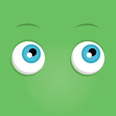 Cartoon monster eye. Cartoon illustration of eyes of a puzzled monster. Vector 10 EPS.