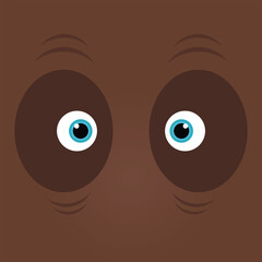 Cartoon monster eye. Cartoon illustration of eyes of a shocked monster. Vector 10 EPS.