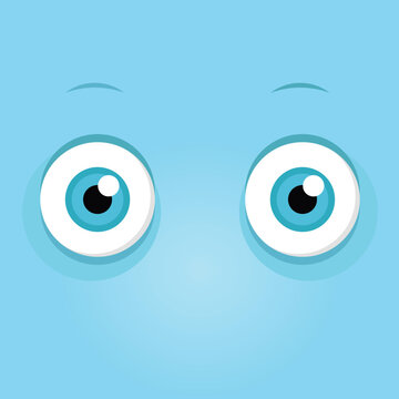 Cartoon monster eye. Cartoon illustration of eyes of a puzzled monster. Vector 10 EPS.