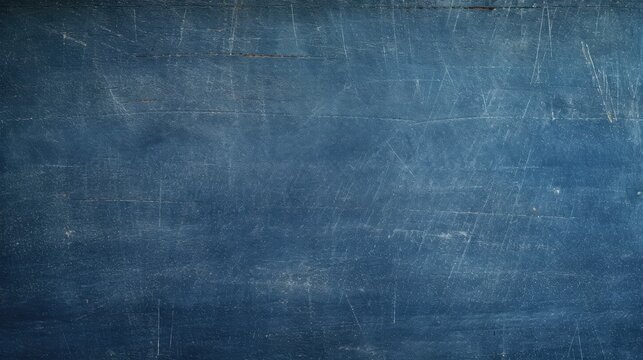 A blank dark blue chalkboard style texture background. A.I. generated.