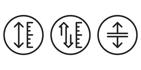 Adjustable height icon symbol set