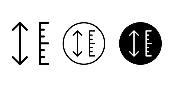 Adjustable height icon symbol set
