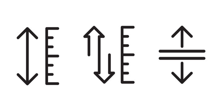 Adjustable height icon symbol set