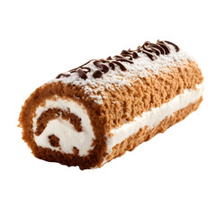 Ice Cream Swiss Roll isolated on a transparent background