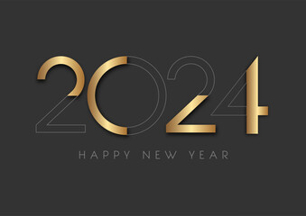 Happy New Year background with a modern gold numbers design
