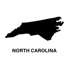 North carolina state map silhouette icon - obrazy, fototapety, plakaty