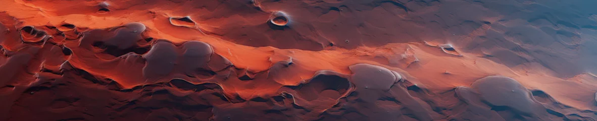 Foto op Canvas Mesmerizing close-ups of Mars' rocky terrain and red dunes. © Lidok_L