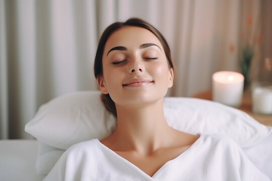 Relaxing Spa Day: Massage and Beauty Treatments in a Serene White Room
