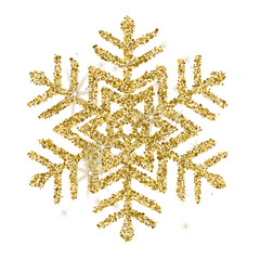 Gold Glitter Snowflake Sparkling