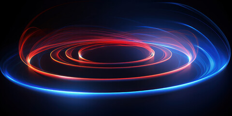 Vibrant neon lights forming a mesmerizing circular pattern.