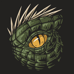 Fantastic monster eye label colorful