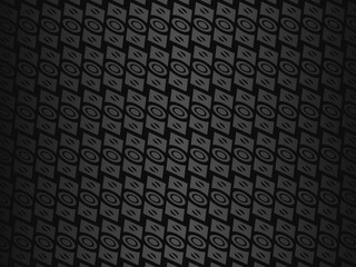 Black metal texture steel background. Luxurious steel ornament. Perforated metal sheet.