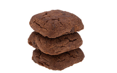 square chocolate chip cookies with chocolate isolated