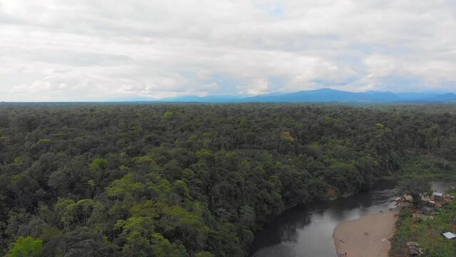 Aerial shots of Quibdo, capital of the department of Choco in Colombia, its landscapes and nature.