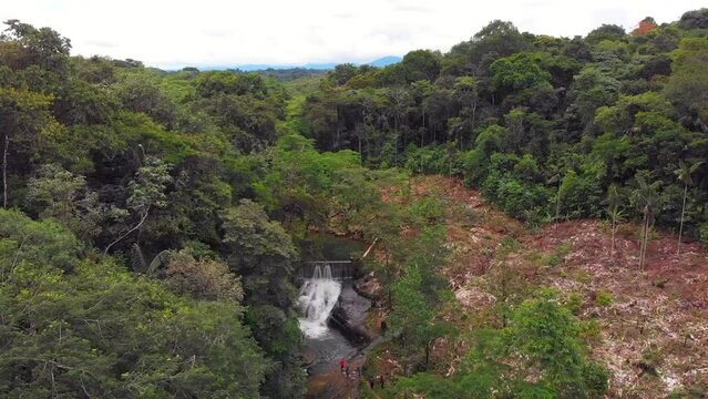 Aerial shots of Quibdo, capital of the department of Choco in Colombia, its landscapes and nature.
